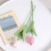 Fleurs artificielles en tulipes au toucher réaliste en PU - Bouquet - Convient pour la maison, le bureau, la décoration de mariage et la décoration intérieure