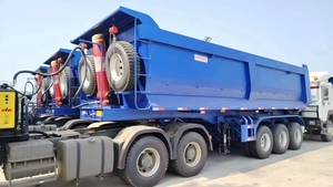 Semi-remorque benne basculante 3 essieux de 40 pieds, capacité de charge de 60 tonnes, levage par vérin hydraulique - Product Image 5