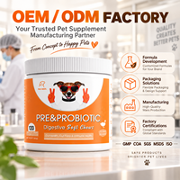 Friandises à mâcher prébiotiques et probiotiques pour chiens, santé digestive, équilibre de la flore intestinale, nutrition immunitaire, saveur poulet, fabrication OEM