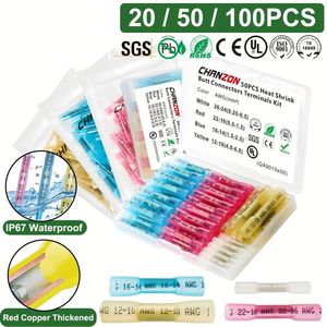 Kit de Conectores de Cable Termorretráctiles, Empalme de Crimpado de Soldadura, Impermeable, Terminal de Tubo de Junta de Cable Eléctrico, 20/50/100 Uds. - Product Image 2