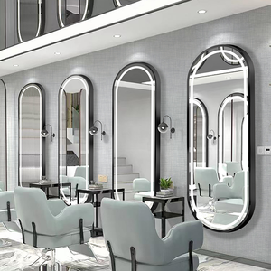 2026 Stainless Steel Frame <b>Salon</b> Mirror LED Lights <b>Furniture</b> Factory Custom Commercial Use Beauty <b>Salon</b> Station Table Glass - Product Image 3