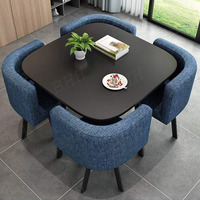 Combinaison Table et Chaises Carrées Modernes et Simples pour Salon, Boutique, Zone de Repos ou Cuisine – Table à Manger en Marbre – Vente Chaude