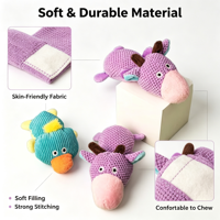 Jouet en peluche de dessin animé en gros, corde en coton, jouet à mâcher indestructible pour chien, couineur, nettoyant pour les dents, écologique pour grands chiens, en vrac et personnalisé