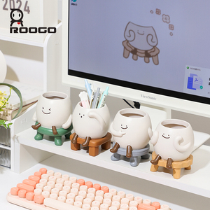 ROOGO Ensemble <span class=keywords><strong>de</strong></span> pots à succulentes en résine avec personnages <span class=keywords><strong>de</strong></span> dessins animés mignons, mini pots à fleurs Kawaii Smiley Face pour la décoration <span class=keywords><strong>de</strong></span> la maison, du jardin et du bureau, cadeau - Product Image 2