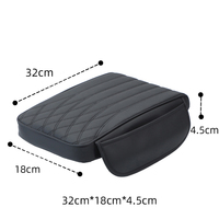 Accoudoir central avant universel en cuir artificiel pour voiture, coussin de siège en mousse à mémoire de forme, rangement latéral, augmentation de la hauteur 32*18*4.5cm