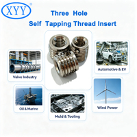 Type 307 Three Hole Self Tapping Thread Insert No Pre - Tapping Solid Structure Air - Tight Thread Repair Reinforcement Insert