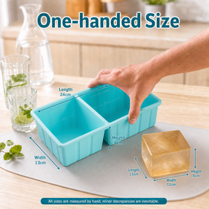 Bandeja rectangular de silicona de grado alimenticio para cubitos de hielo con tapa y contenedor, sin BPA, apta para lavavajillas. - Product Image 1