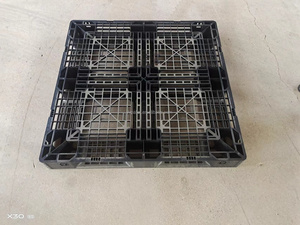 Pallet Nhựa đen một mặt với lối vào 4 chiều sáu lồng lưu trữ có thể xếp chồng lên nhau để vận chuyển và lưu trữ kho - Product Image 2