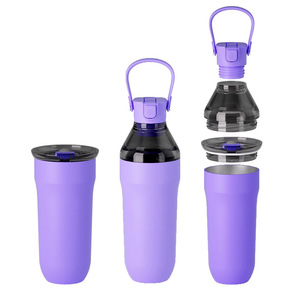 304 Stainless Steel Water Cup Navy Blue Straight Cup Travel 3 Piece Set - Product Image 3
