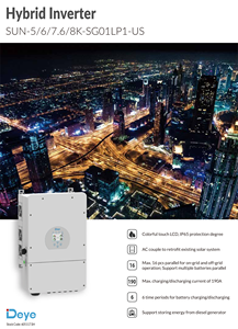 <span class=keywords><strong>Inversor</strong></span> <span class=keywords><strong>Híbrido</strong></span> Monofásico <span class=keywords><strong>Deye</strong></span> de 5kw 6kw 7.6kw 8kw SUN-5K-SG01LP1-US SUN-8K-SG01LP1-US - Product Image 2