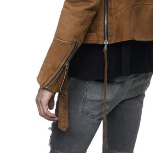 Nouveautés - Mode d'hiver - Veste bomber en cuir et fourrure de mouton pour homme - Veste de motard élégante pour l'extérieur - Vêtements pour homme personnalisés de Guangzhou - Product Image 6