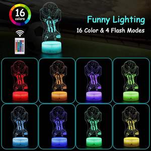 Wholesale World Football 3D LED Night Light Messi Ronaldo Real Madrid Fans Home Souvenir with Remote Control 7 Colorful Change - Product Image 3