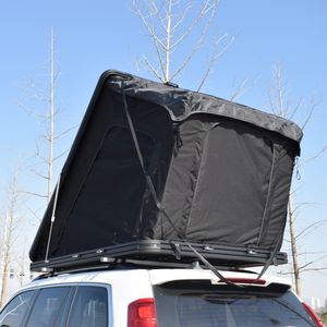 Equipo de acampada al aire libre directo de fábrica, caja de campaña de aluminio de lona negra, tienda de techo de carcasa dura, tienda de techo de coche - Product Image 2