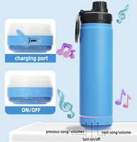 Tumbler Stainless Steel 22OZ dengan Logo Kustom, Speaker Bluetooth, Tutup Magnetik yang Dapat Diisi Ulang, dan Penyangga Ponsel Magnetik