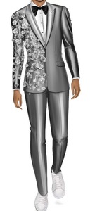 Costume de mariage de luxe pour hommes, <span class=keywords><strong>pantalon</strong></span> de <span class=keywords><strong>smoking</strong></span> <span class=keywords><strong>slim</strong></span> fit fait à la main pour le marié, les affaires et les événements spéciaux - Product Image 2