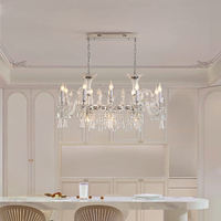 Lustre LED en cristal de luxe personnalisé, style nordique moderne et élégant, pour salle à manger, éclairage de plafond, luminaires suspendus pour îlot de cuisine, taille moyenne