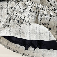Ensemble de vêtements pour filles, veste à manches longues à fleurs et à carreaux, jupe, style deux pièces, printemps-automne