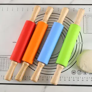 Yoslon Personalizzato Vario Stile Antiaderente Superficie di Legno Mattarello Silicone Pasticceria Strumenti di Plastica di Rotolamento Del Fondente di Pin