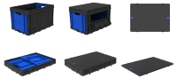 Caisse de rangement pliable en plastique Shunhe BA-003, panier empilable, capacité 25 kg, usage industriel, OEM disponible