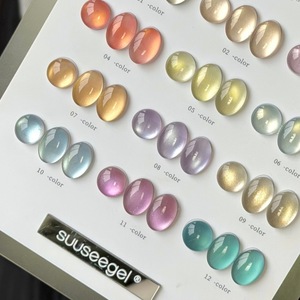 Vernis à ongles gel effet œil de chat <span class=keywords><strong>Jasmin</strong></span> Glacé 12 couleurs, durable, effet ampoule, perles de verre, blanc porcelaine, couleur printanière, effet lumineux - Product Image 3