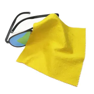 Microfiber embossing solid color optical lens cleaning