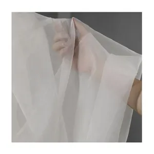 5.5MM White Silk Organza Fabric For Painting And Dyeing Organza Fabric For Wedding Dress
