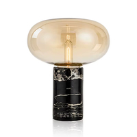 Lampu Meja Marmer dengan Kap Lampu Bola Kaca, Desain Minimalis Postmodern, Produk Baru Gaya Mewah Ringan untuk Dekorasi Kamar Tidur dan Ruang Tamu