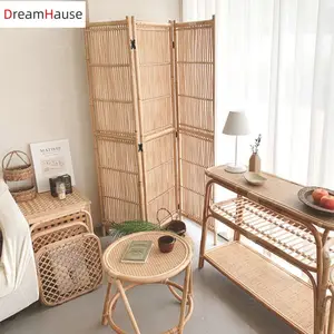 Dreamhause נורדי קש אמיתית מתקפל מסך מרפסת סלון מחיצת אוכל חדר Dedroom קישוט Floorscreen