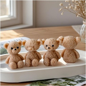 Silicone Candle Molds 3D Charming Bear Scented Candle Mold Cozy Atmosphere Design - Product Image 2