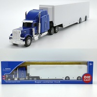 Camión contenedor de juguete de aleación OEM/ODM con logotipo personalizado, escala 1:50, rueda libre, modelos fundidos a presión, vehículo deslizante, remolques de camión contenedor de 40 pies