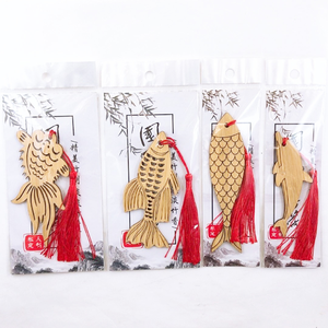 Marcapáginas de Arte con Diseño de Pez Koi, Estilo Chino Clásico, Bambú Hueco, Borla, Regalo Creativo, Grabado Personalizado, Venta al por Mayor - Product Image 6