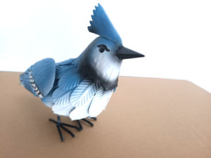 Oniya 블루 제이 메탈 버드 가든 마당 조각 예술 대형 현실적인 서있는 수제 Bluejay 장식 레드 추기경 동상 - Product Image 2