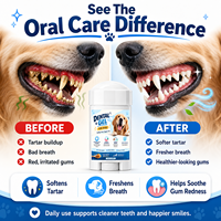 Gel de soin buccal pour animaux de compagnie OEM/ODM, pâte dentaire postbiotique pour chiens et chats, sans brosse, rafraîchisseur d'haleine