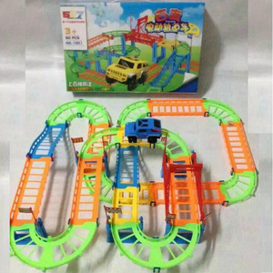 Voiture électrique sur rail, jouet à assembler sur plusieurs niveaux, alimenté par batterie, pour enfants, ensemble de 3 pièces et plus - Product Image 1