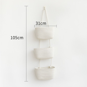 Factory Hot Sale <b>Storage</b> <b>Baskets</b> Woven Cotton Rope <b>Basket</b> Organizing Home Decoration - Product Image 5