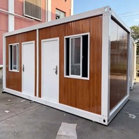 Maison conteneur de luxe de 20 pieds, préfabriquée, mobile, en panneaux sandwich, en acier, contemporaine, pour habitation, boutique ou bureau