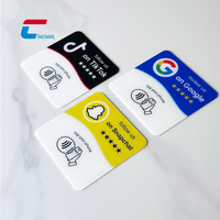 Plaque de revue en plexiglas NTAG213 pour cartes Google NFC en acrylique, impression personnalisée en espagnol/français/allemand