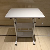 Mesa Auxiliar Ajustable en Altura para Cama, de Melamina y MDF, con Ruedas, para Estudiar o Usar el Portátil, Ideal para Dormitorios Estudiantiles