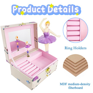 Caja <span class=keywords><strong>de</strong></span> Música Carrusel Bailarina con Ranura para Anillos, Joyero Musical Personalizado al por Mayor, Mecanismo <span class=keywords><strong>de</strong></span> Manivela, <span class=keywords><strong>Canciones</strong></span> Personalizadas - Product Image 3