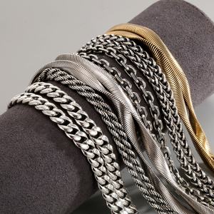 Collar de Cadena Personalizado de Plata Esterlina 925 con Baño de Platino y Oro Rosa, Estilos Cuerda, Cubana, Lingote, Semilla, Ondulada, Estrellada, Caja, Serpiente y Cruz - Product Image 4