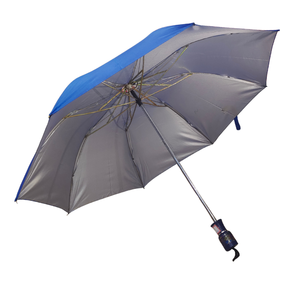 Parapluie pliable bleu, compact et léger, pour hommes et femmes, avec un cadre résistant au vent - Product Image 3