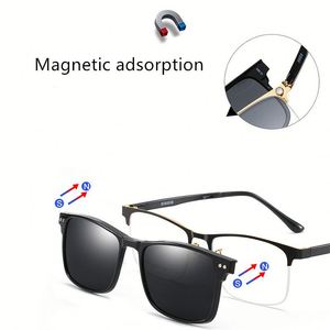 Gafas de Prescripción con Media Montura para Hombre, con Logotipo Personalizado, Gafas Ópticas con Clip Magnético Polarizado para Lentes de Sol - Product Image 4