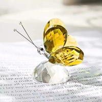 Vente en gros, artisanat en cristal coloré, papillon en verre pour souvenir et décoration de la maison