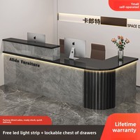 QT-210X Nouveau comptoir d'accueil en cuir de style chinois moderne avec rangement pour magasin de vêtements, bureau, petite boutique