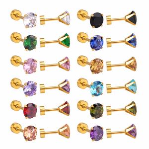 Boucles d'oreilles de haute qualité pour femmes, dernières nouveautés en bijoux diamantés, boucles d'oreilles à visser en or pour filles - Product Image 4
