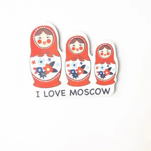 Magnete da frigorifero personalizzato promozionale I Love Moscow Souvenir magnete da frigorifero in carta