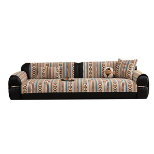 New Bohemian Style <b>Sofa</b> Cushion 145-185CM Striped Geometric Pattern Chenille Non-Slip Cat Scratch Resistant <b>Sofa</b> <b>Cover</b> - Product Image 5