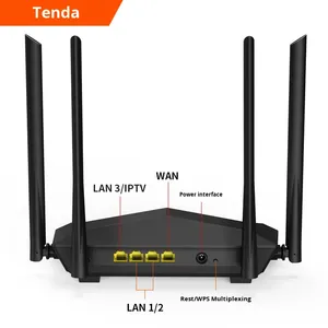 Enrutador WiFi Tenda AC6 Gigabit 5G de alta velocidad de doble banda para uso doméstico mejorado 1200M King Wall-Penetrating New Firewall <span class=keywords><strong>Function</strong></span> - Product Image 4