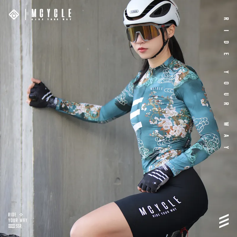 Mcycle Pro Team dağ bisikleti gömlek Jersey Fit yol bisikletçi giysisi aşınma yarış kesim kış uzun kollu bisiklet Jersey kadınlar için