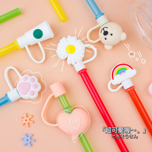 Silicone Silicone Straw Tips Cover Dustproof Plugs for Straw <b>Cap</b> Cartoon Reusable Protection Straw <b>Cap</b> New - Product Image 1